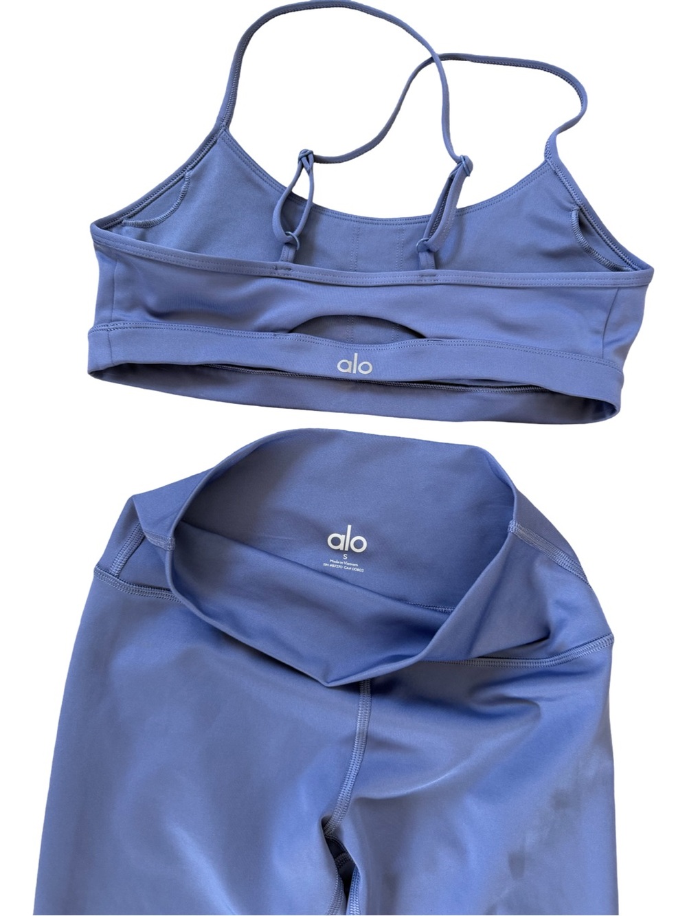 Alo Airlift Periwinkle Seamless Sports Bra & Leggings Set (Size Small)